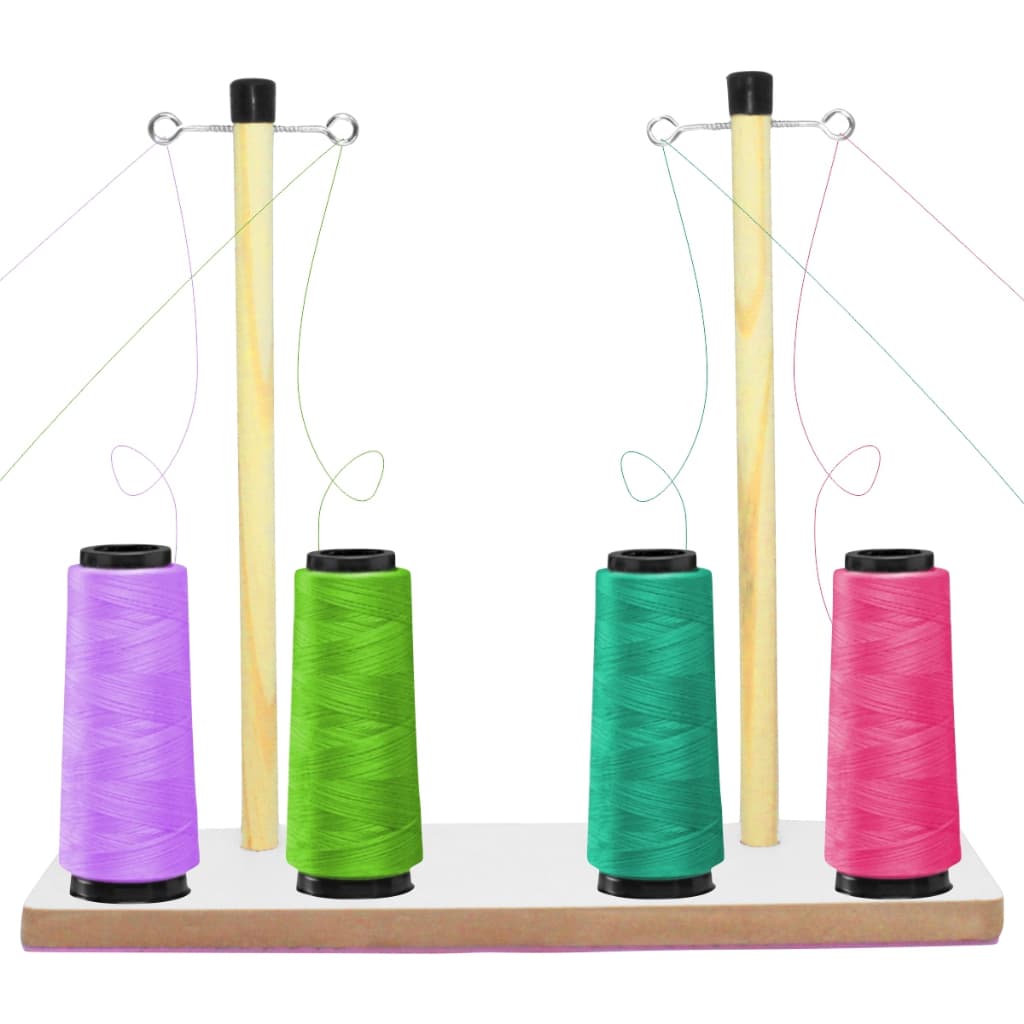 Porta Cone Fio Carretel De Linha Para Máquina De Costura Doméstica Mdf Madeira