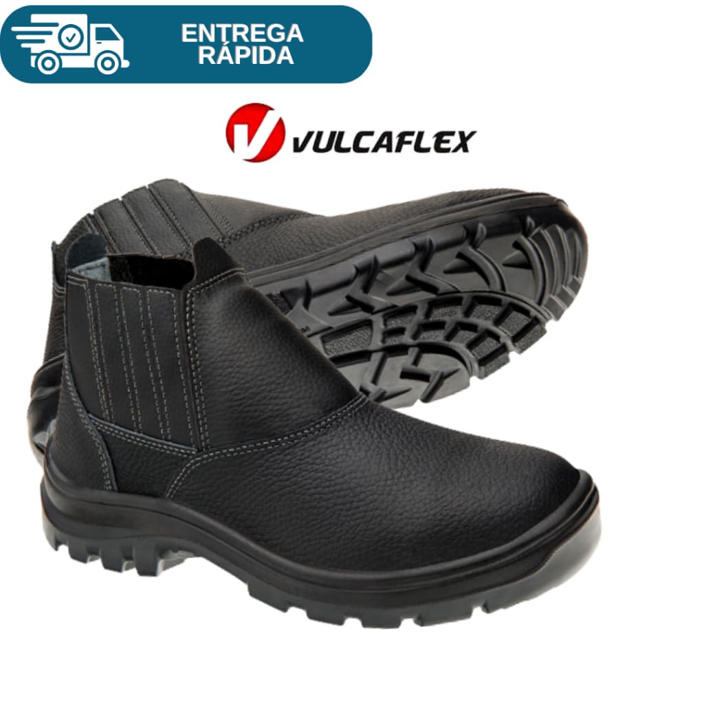 Botina Bota De Segurança Elástico Bico PVC Plástico Marluvas Vulcaflex 10VB48-BP Para Trabalho