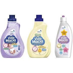 Kit Lava Roupas de Bebê Vida Macia Amaciante e Tira Manchas