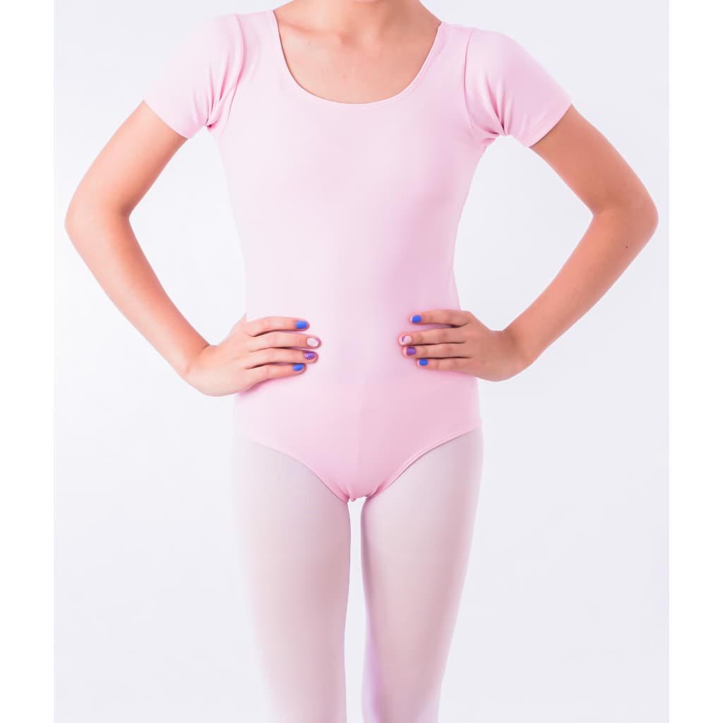 Collant Meia Manga Ballet Infantil em Helanca/ Body Balé Jazz Ludilí