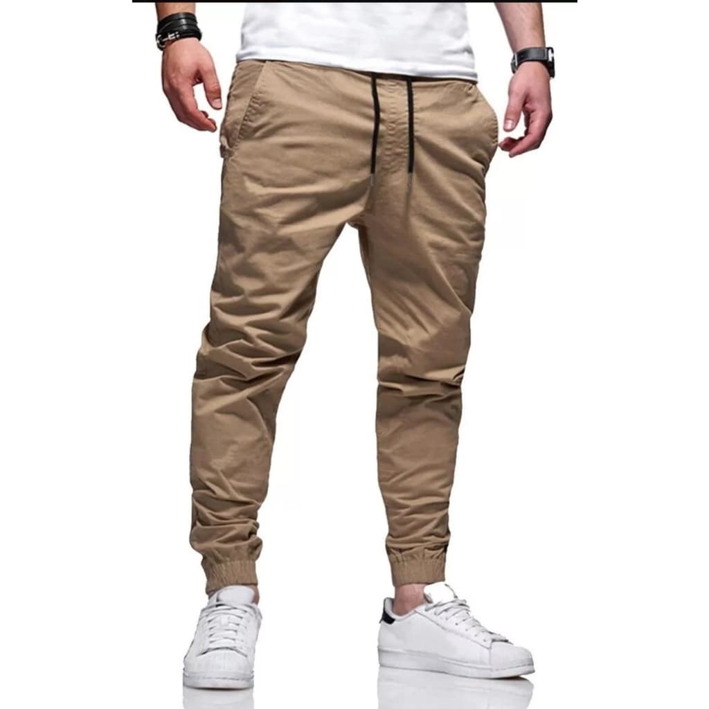 Calça Jogger Masculina Sarja ou jeans 4 bolsos com punho elástico streetwear
