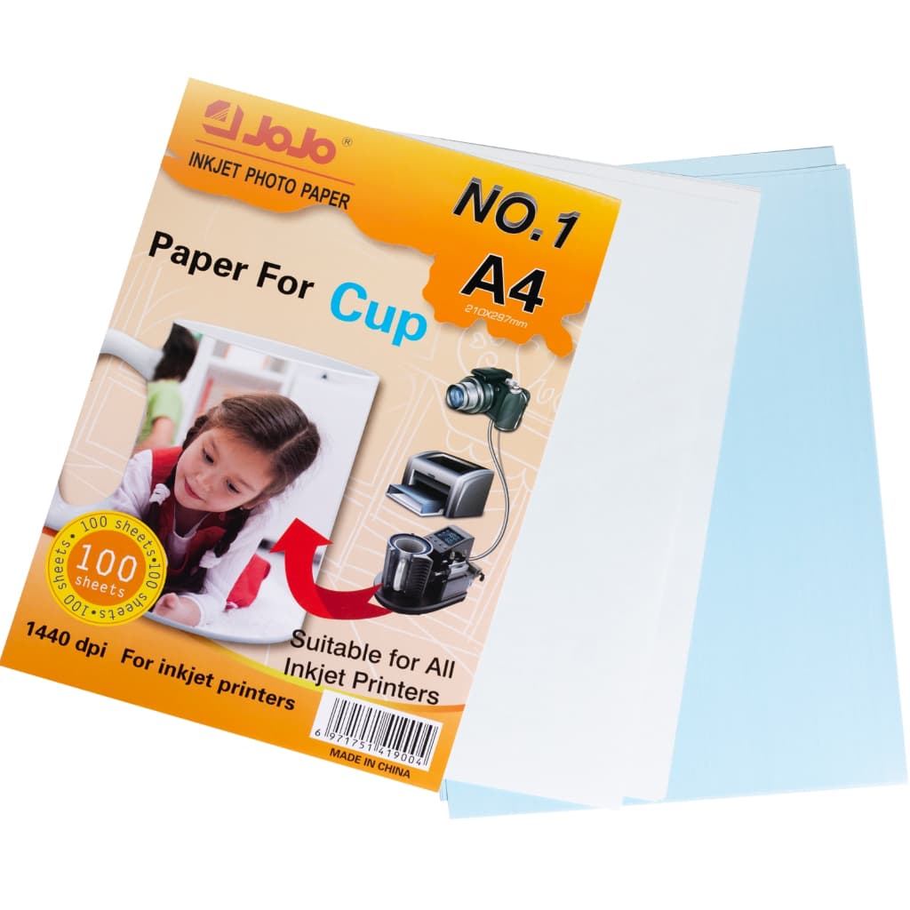 100 folhas Papel Sublimático Profissional Fundo Azul A4 JoJo Paper Sublimação