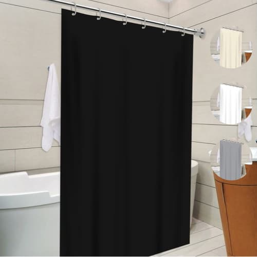 Cortina de Box Lisa em PVC Impermeável Para Banheiro Anti Mofo Com Ganchos Varias Cores