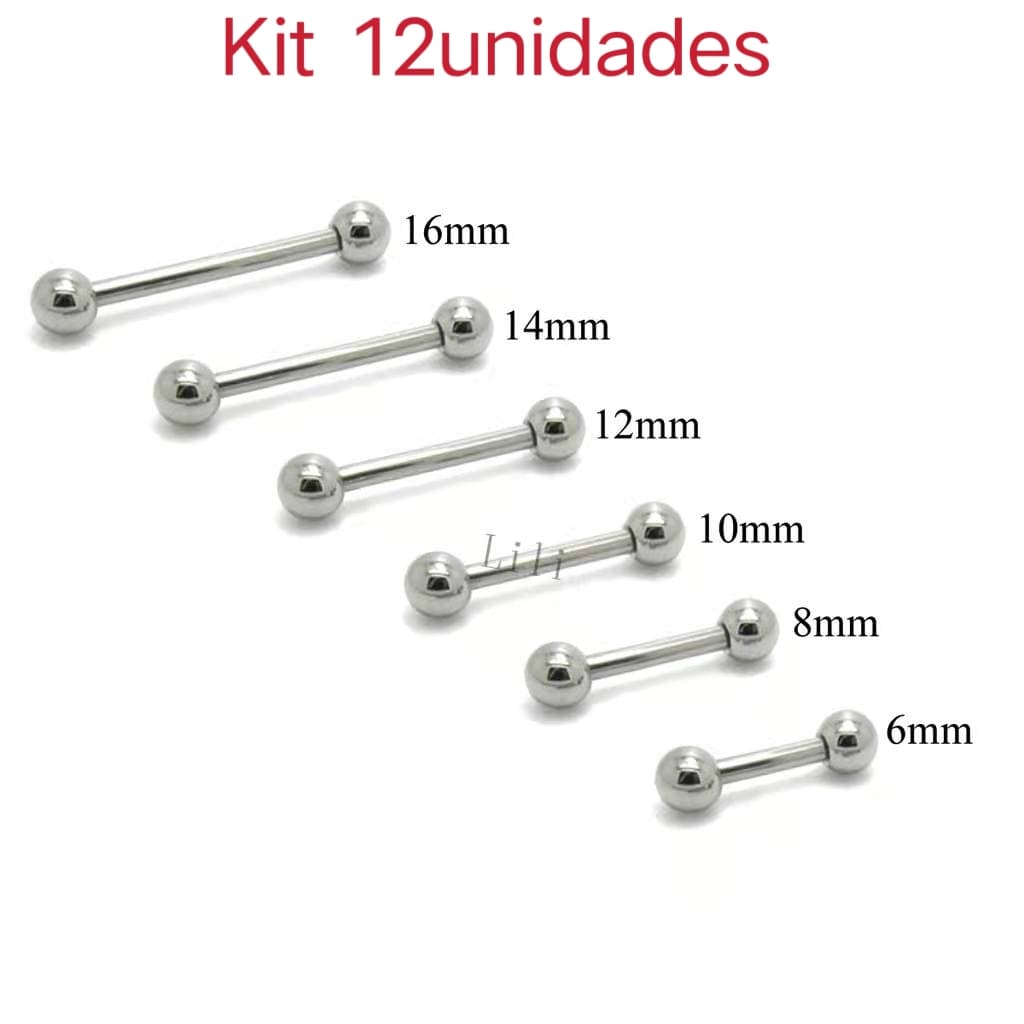 Kit 12/24 Piercing micro Bell  Reto / Industrial Varios Tamanhos