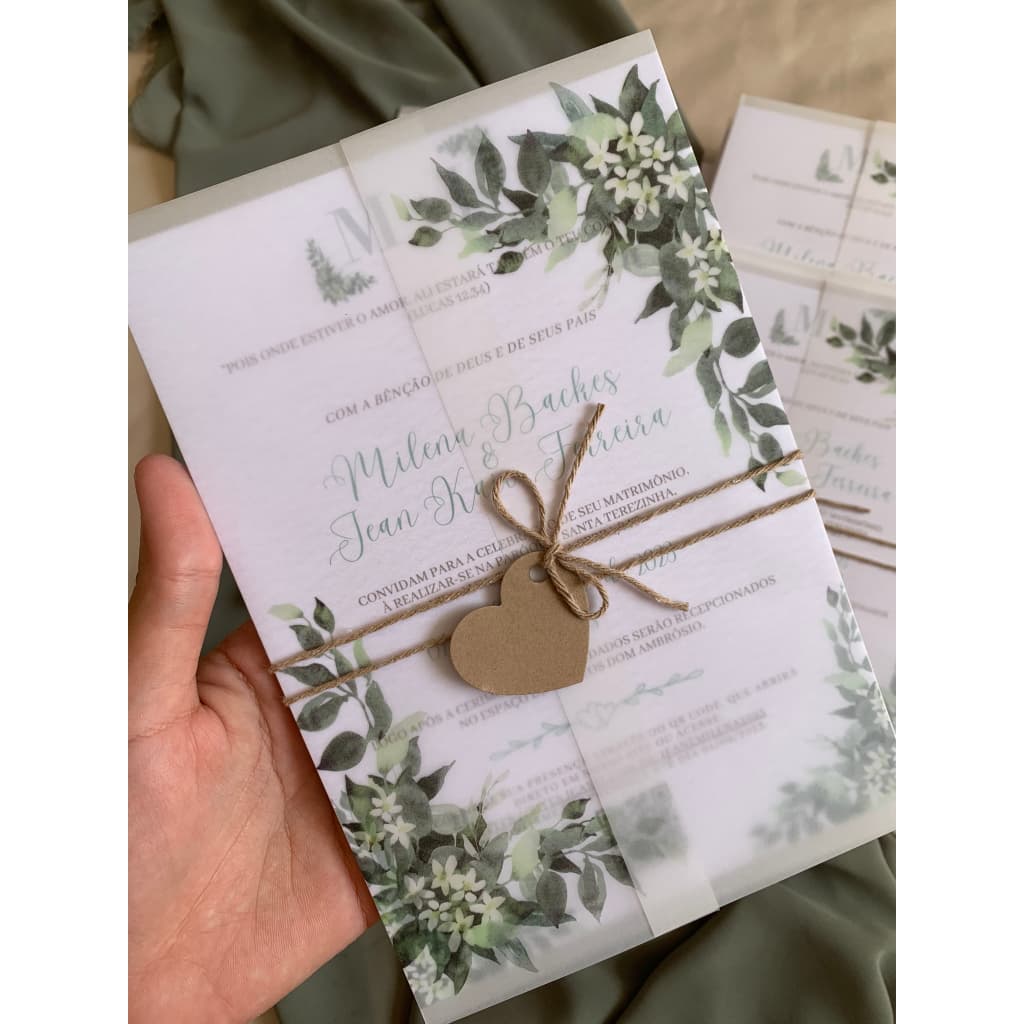 Convites de Casamento com Papel Vegetal