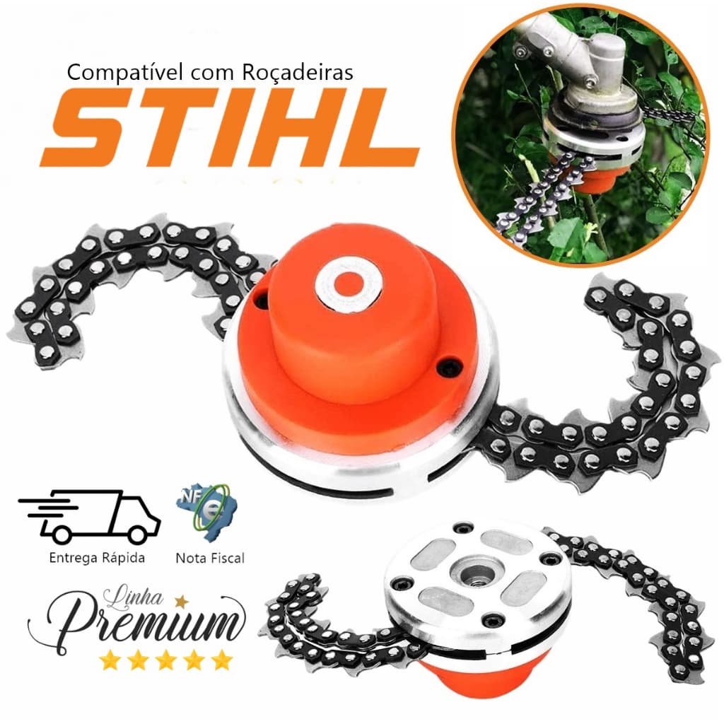 Carretel Com Corrente Trimmer P/ Roçadeira Stihl FS160 / FS220 / FS280 / FS290 / FS 300 / FS380