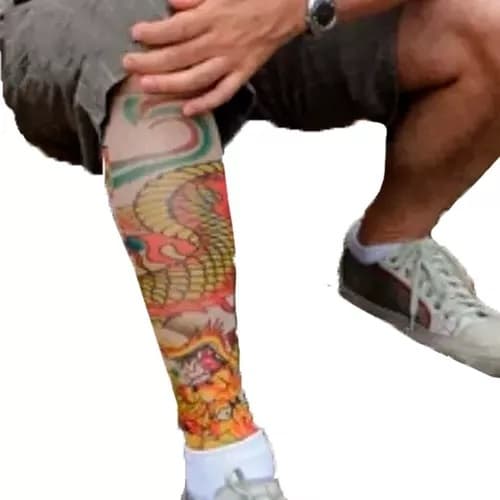 Kit 03 pares meias tatoo manga tatuagem falsa para pernas ou braços