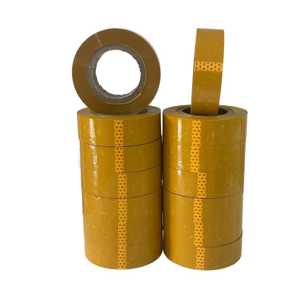 Fita Marrom/Amarela Kit com 3 Rolos Fechar Caixa Pronta Entrega