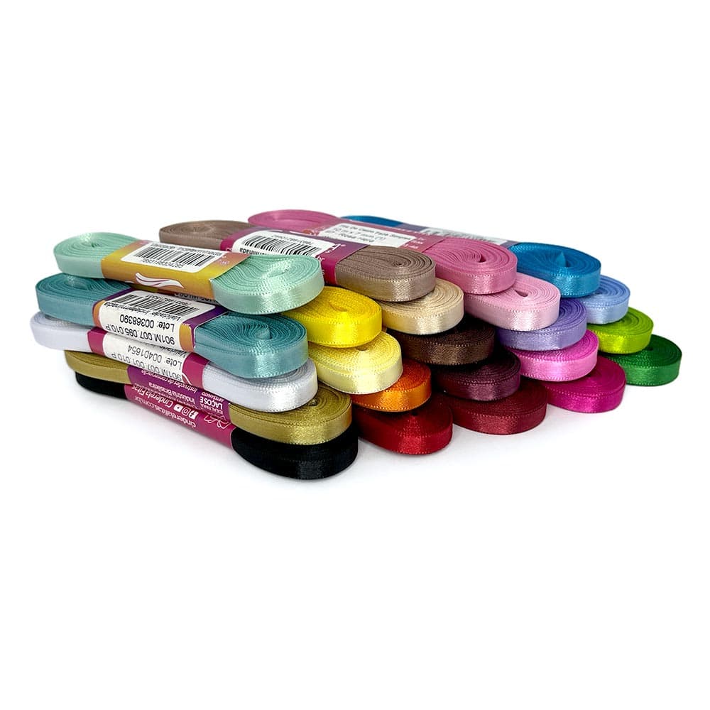 10 Metros Fita de Cetim Lisa nº 1 Largura 7 mm Fita Fina para Artesanato Papelaria Personalizada