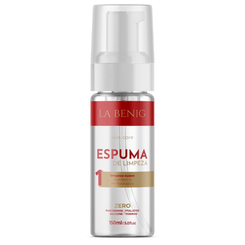 Espuma de Limpeza Facial Higienização Preparo Sobrancelhas Skin Care La Benig 150ml