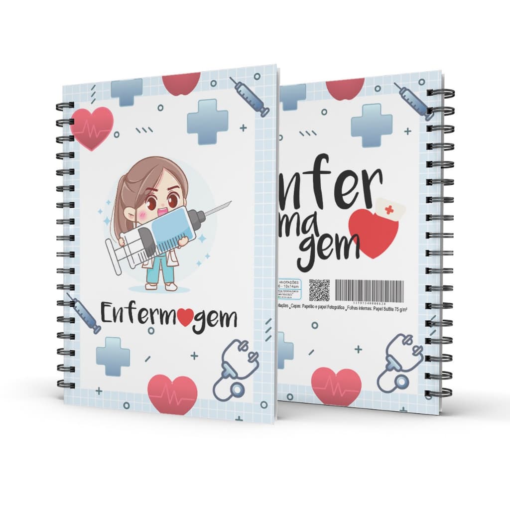 Caderneta para estágio de enfermagem 100 folhas