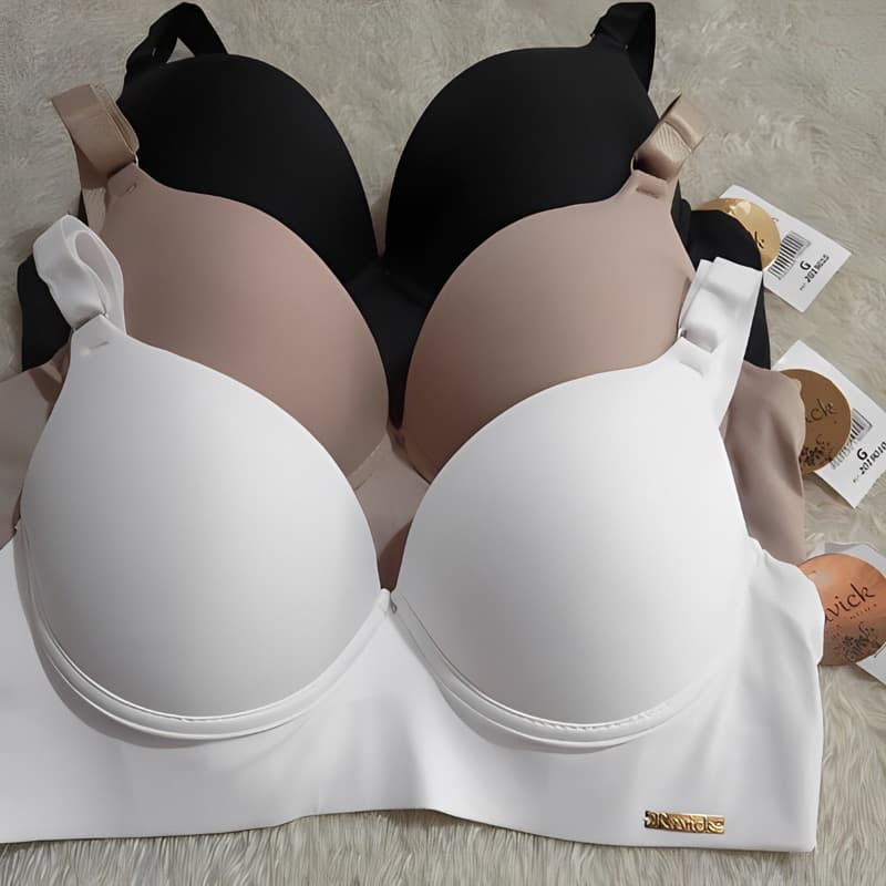 Sutiã Básico kit c/3 Reforçado de Microfibra Com Bojo Lingerie Promoção Direto Da Fábrica do p ao gg