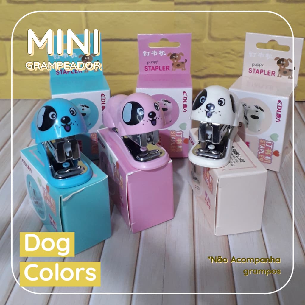 Mini Grampeador para Escritorio Escolar Colorido