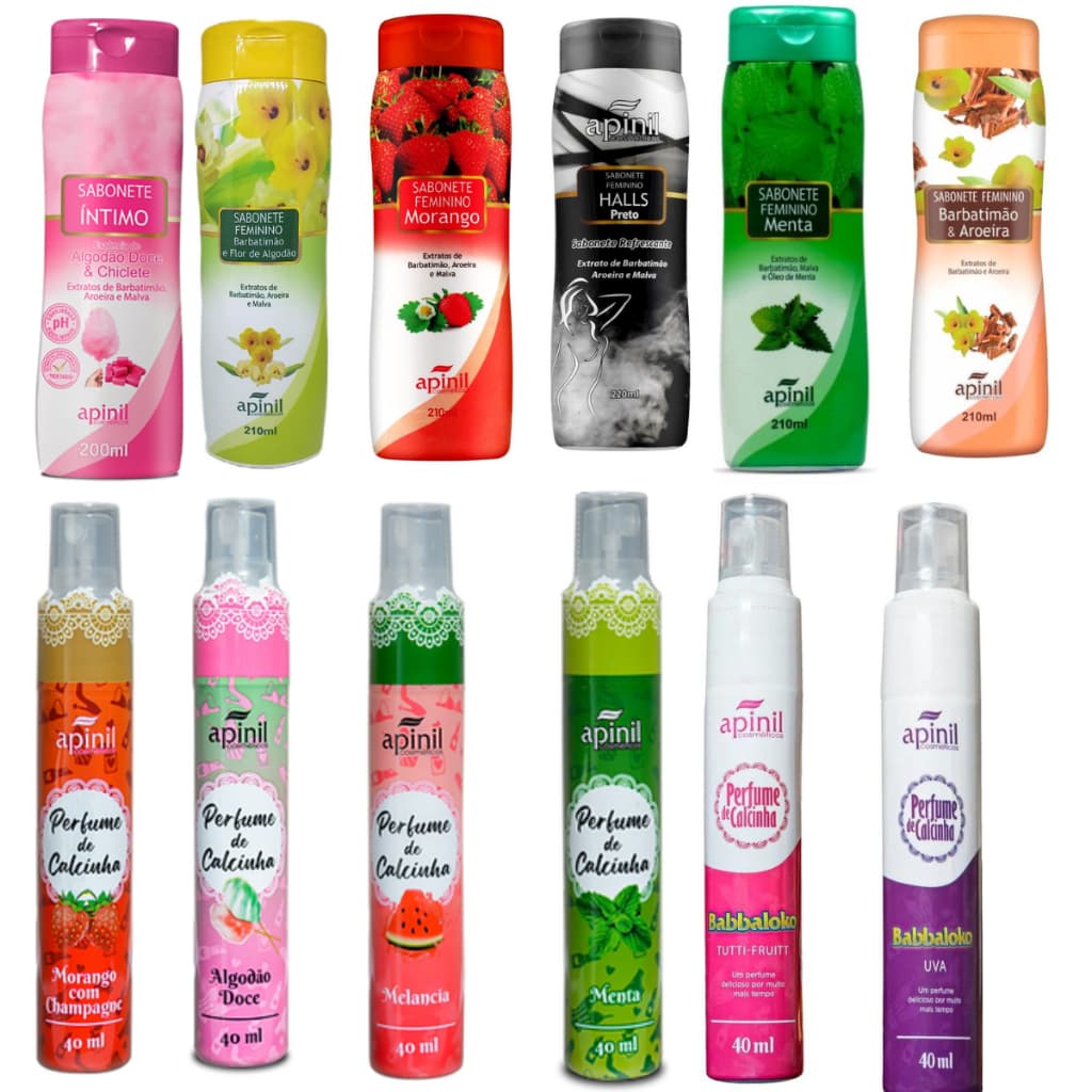 Kit com 12/24 unidades Variados  Sabonetes íntimos +  perfume de calcinha