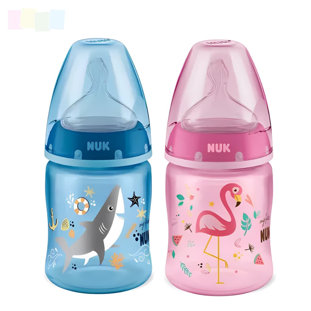 Mamadeira My First 0-6 meses Bico Ortodôntico Oral Fit 150mL Válvula Com Redução De Ar  Rosa/Azul