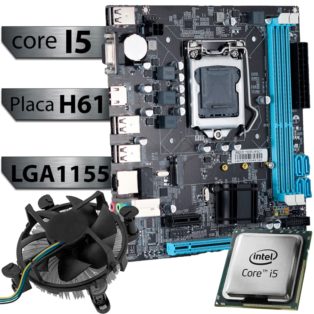 Kit Pl Mãe H61 + Processador I5 2400 + Cooler