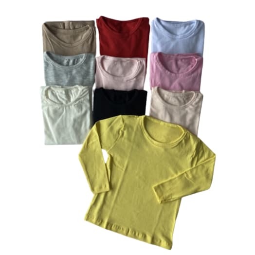 Blusa menina Infantil Manga comprida de cotton