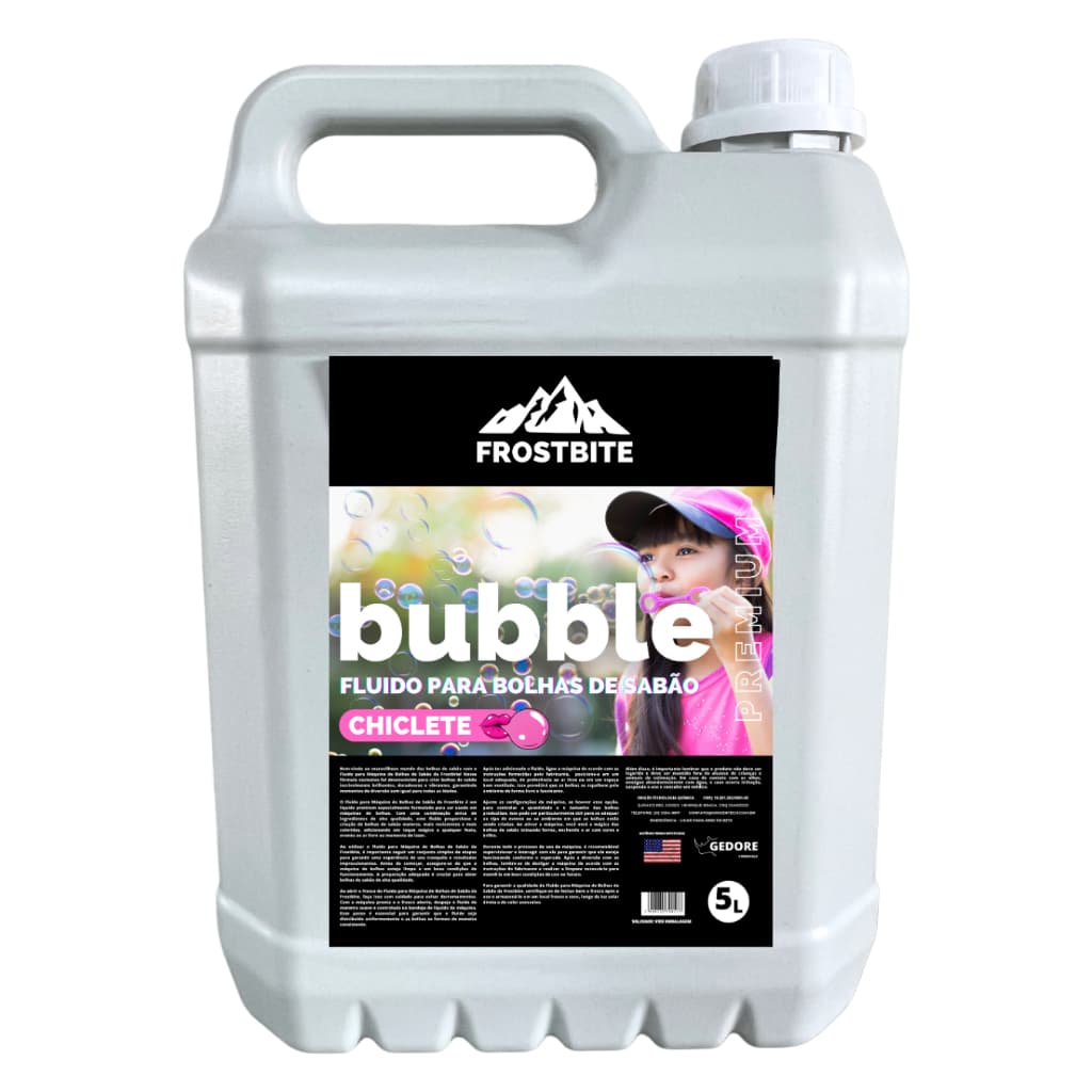 Refil para bolha de sabão líquido Bubble para máquina de fazer bolhas 5 litros, atóxica e perfumada