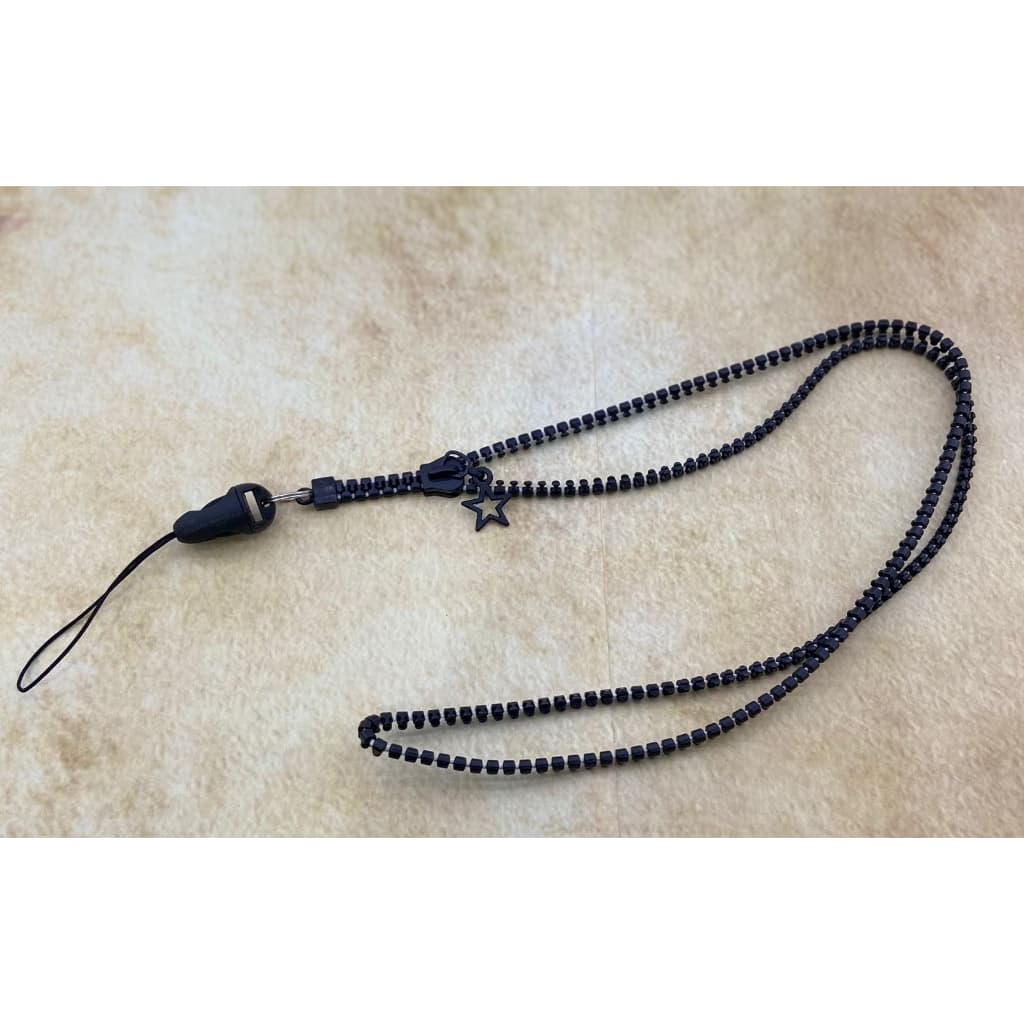 Cordão Para Chave, Celular, Pen Drive Chaveiro Cordão _ziper preto
