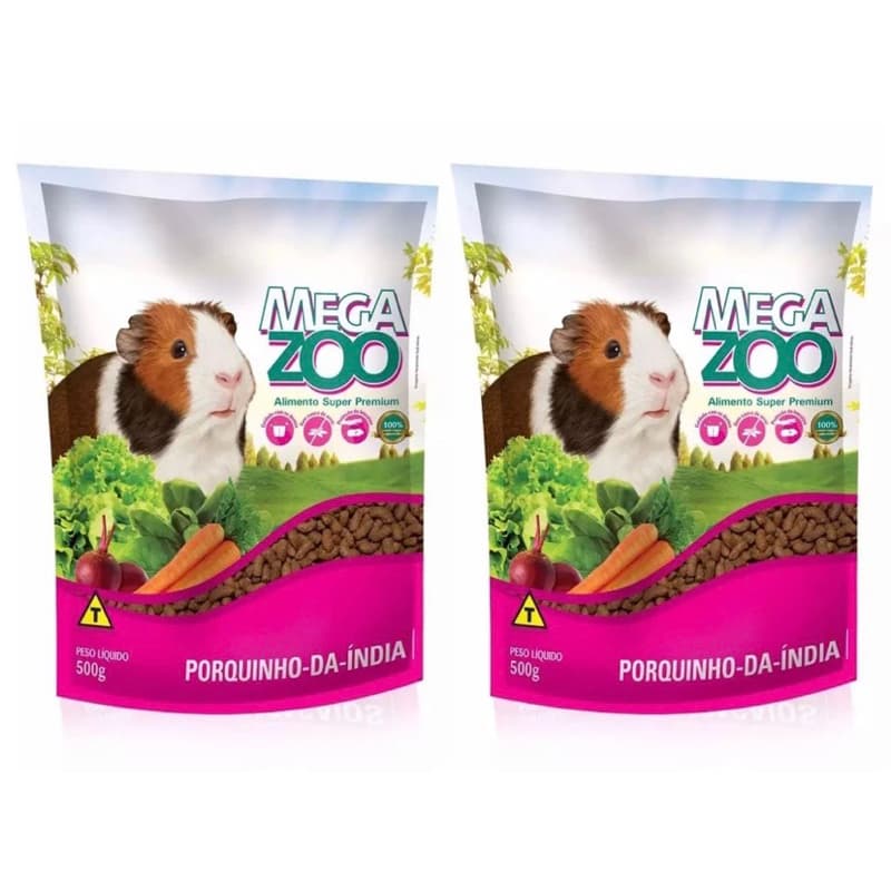 Kit 2 Megazoo porquinho da Índia 500g