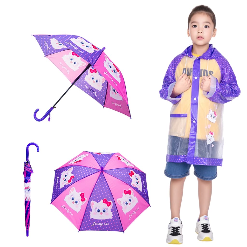 de capa de chuva e guarda-chuva infantil menino menina para 8-11 anos
