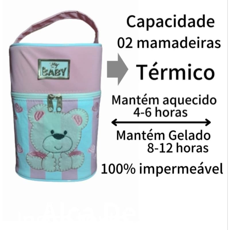 Porta Mamadeira Termico Duplo Com Isopor Removível