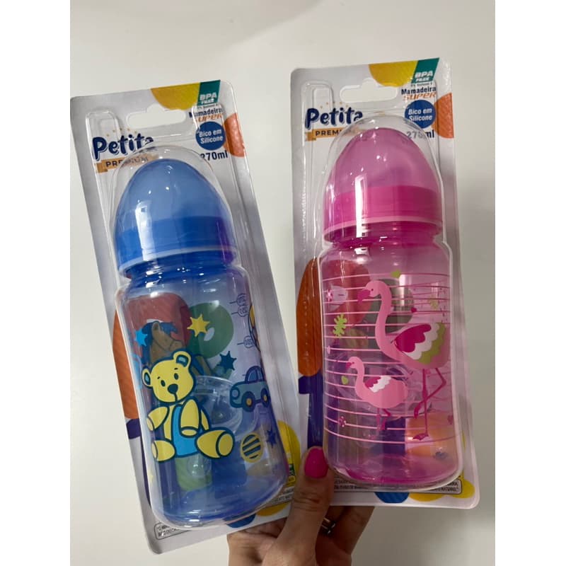 Mamadeira 270ml Com Bico Super Menino Menina Petita