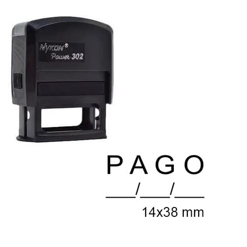 Carimbo automatico Nykon 302 PAGO com data, sem data
