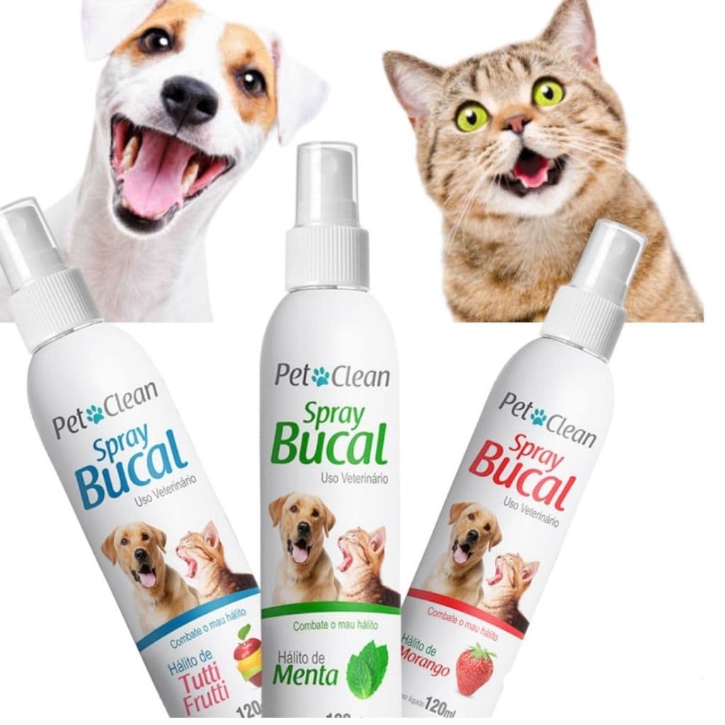 Spray Bucal Pet Clean 120ml Cães e Gatos Elimina  Evita Mau hálito - Refrescante