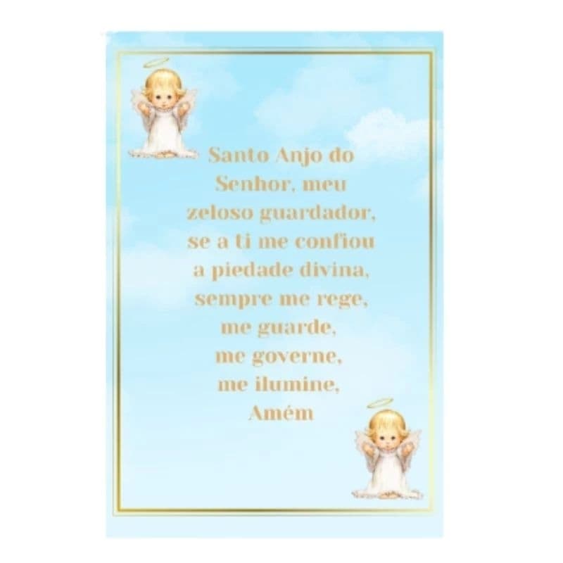 4 cartões de oração do Anjo da guarda. Plastificados