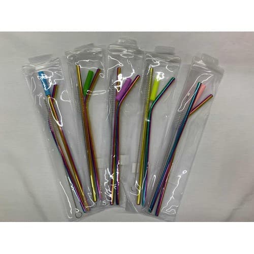 2 Canudos Aço Inox Metal+ Ponteira + 1 Escova +capa