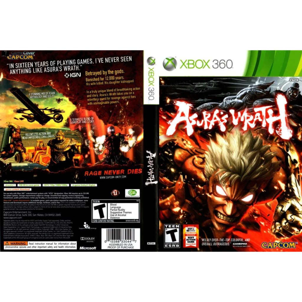 Asuras Wrath para Xbox 360Lt com capa