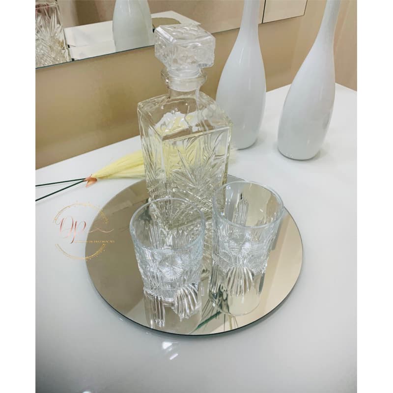 Bandeja Espelhada Redonda para decoração sala quarta cozinha lavabo banheiro - vários tamanhos