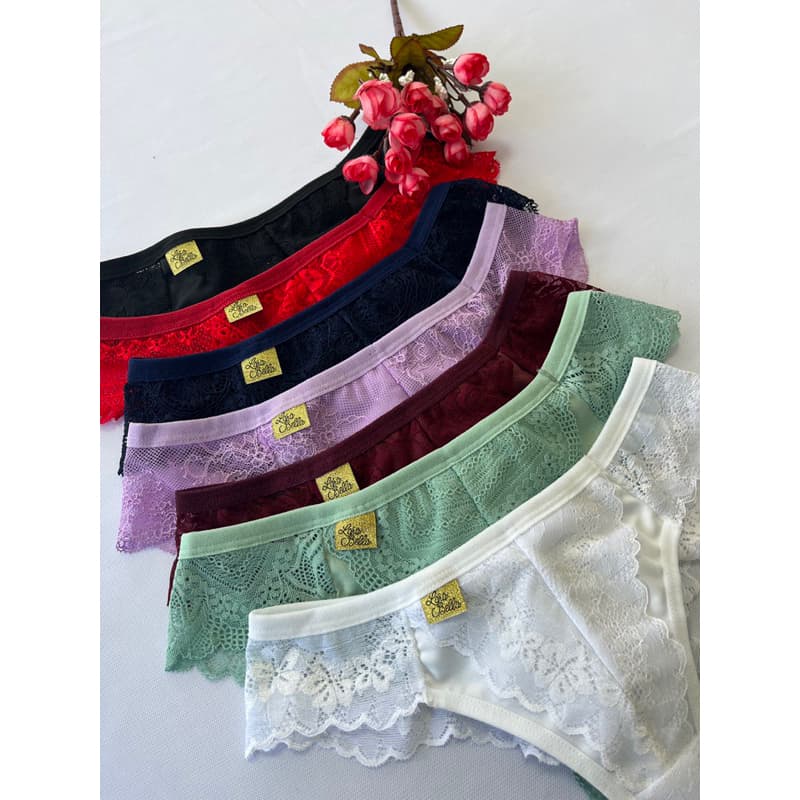 Kit 5 Calcinha Sexy Renda Fio Adulto Feminina Tanga Não Marca Forro Algodão