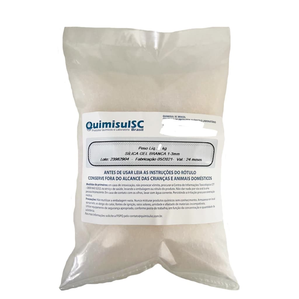 Sílica Gel Branca 1 a 3 mm  - 500g