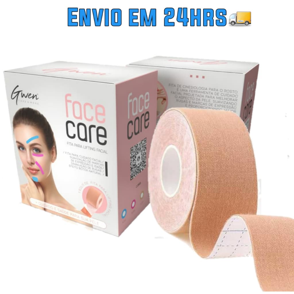 Fita Efeito Lifting Facial Tape Anti Rugas Sinais Rosto 5 Metros