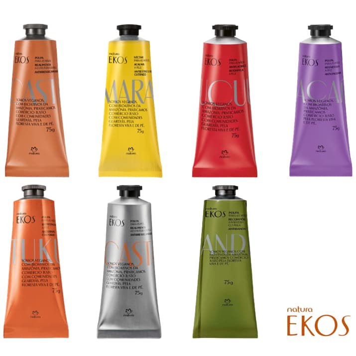 Polpa Hidratante para as Mãos ou Pés Ekos Natura: Maracujá, Ucuuba, Amazô, Castanha, Açaí, Andiroba, Tukumã e mais