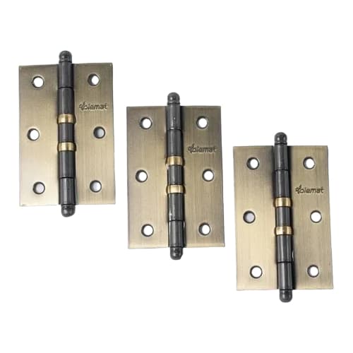 Dobradiça Reforçada 3 1/2 X 2 5/16 Bronze Pino Bola C/anel Cartela 3 Unidades