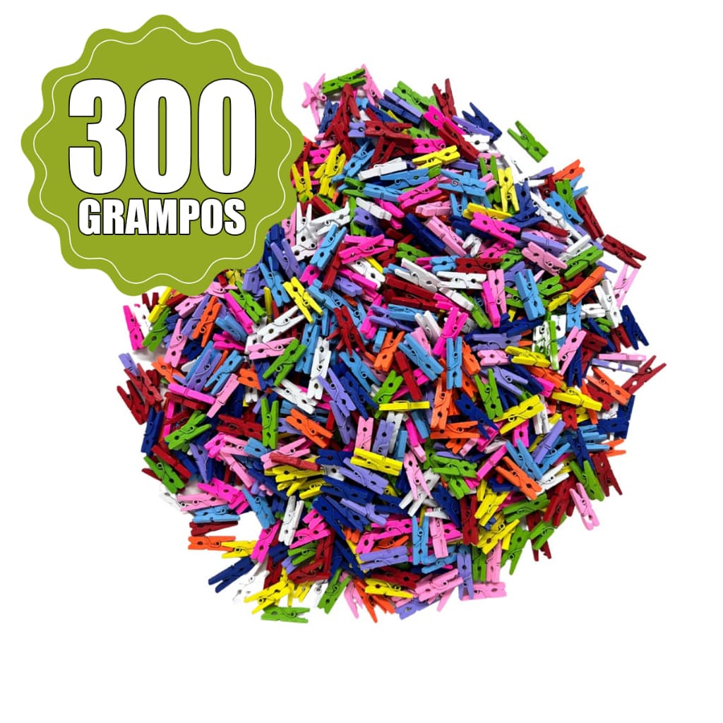 300 Mini Prendedores Coloridos Pregador - Lembrancinhas - Fotos 2,5cm