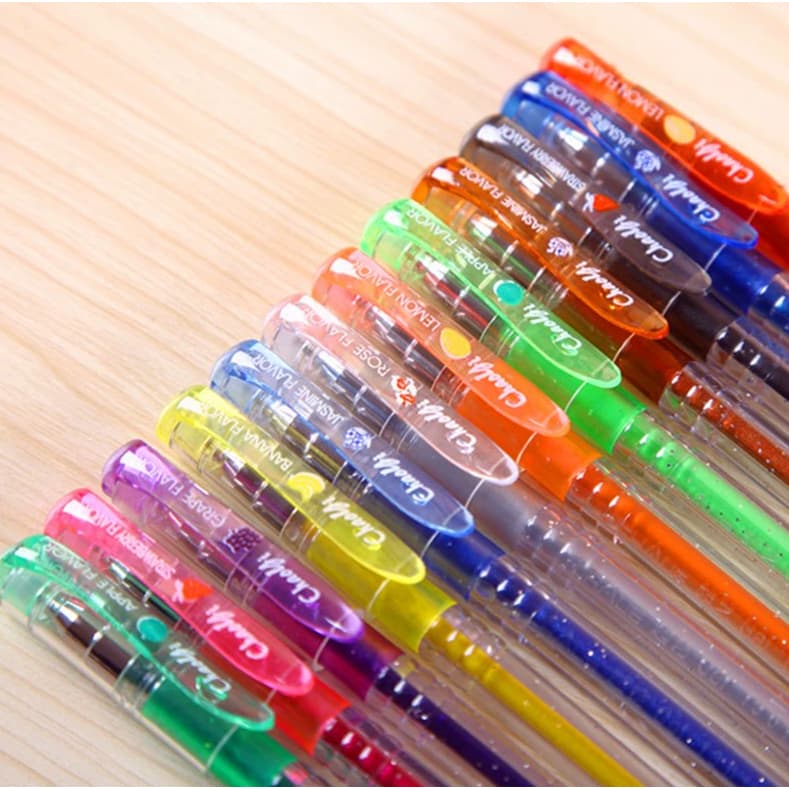 Canetas Gel Perfumadas com Brilho  Escrita Suave e Colorida  Ideal para Escola, Bullet Journal e Desenho  Presente