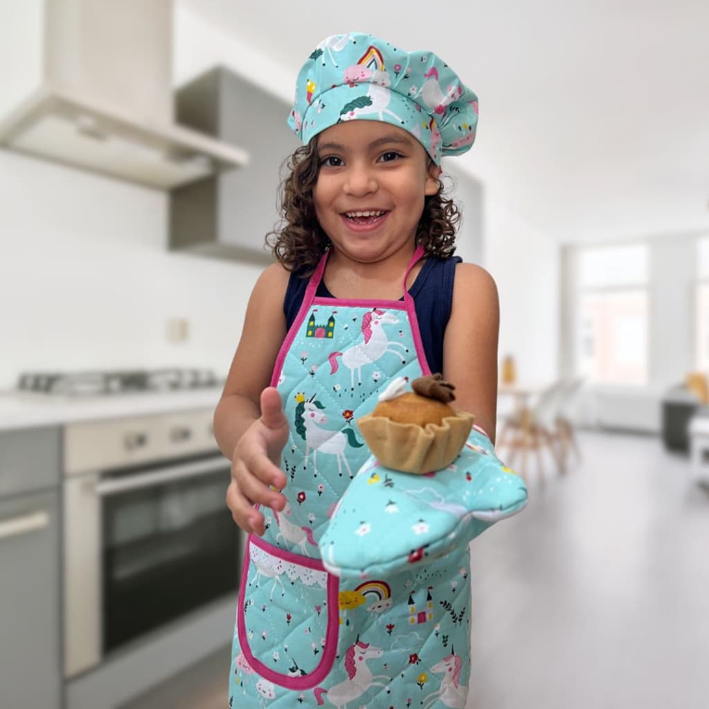 Avental Infantil com Touca e Luva