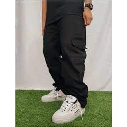 calça cargo sarja ou jeans masculino feminino larga 6 bolsos skate e outras cores calça cargo sarja