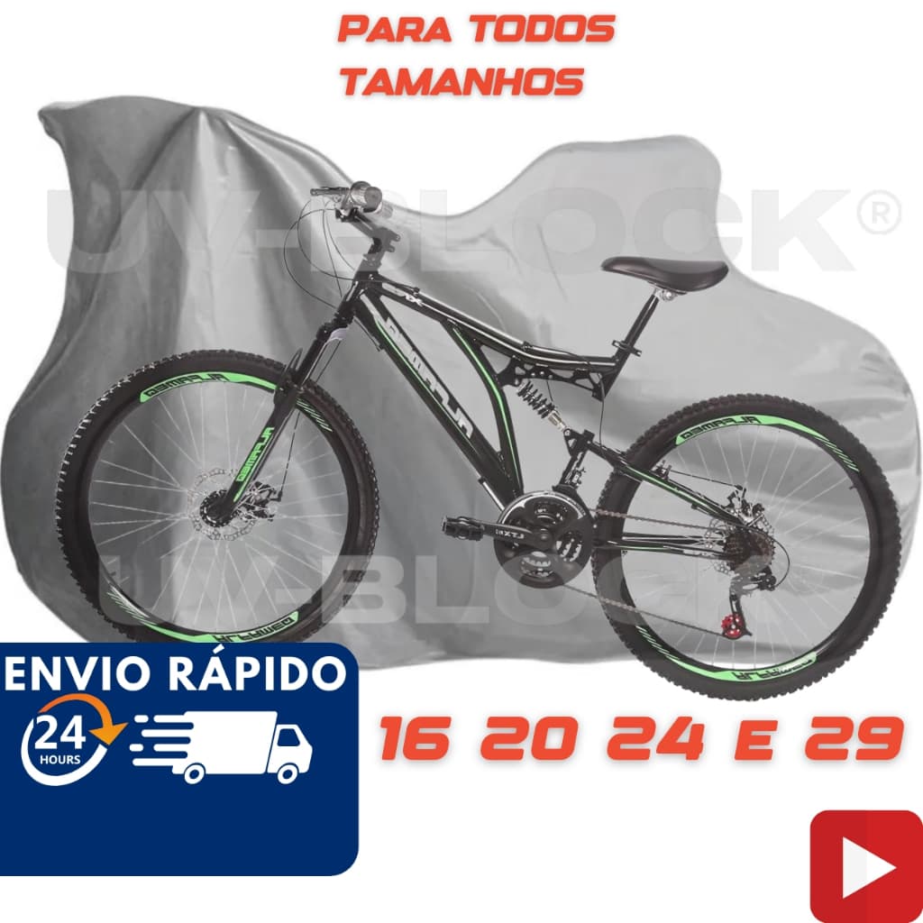 Capa Pra Bike Cobrir Bicicleta Aro 20 até 29 100% Impermeável Protege Sol Chuva Poeira Sujeira