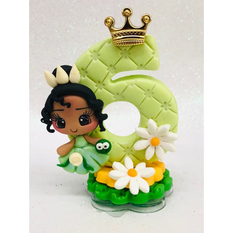 Vela Personalizada de Biscuit Tema Princesa Tiana / Princesa e o Sapo