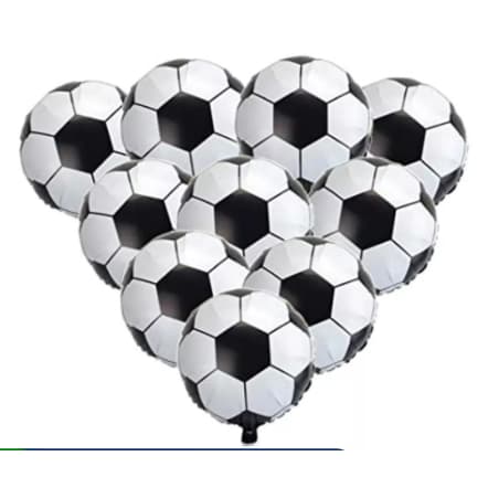 10 Balões Metalizado Mini Bola de Futebol Centro de Mesa 10 Polegadas 22cm festas Decoração