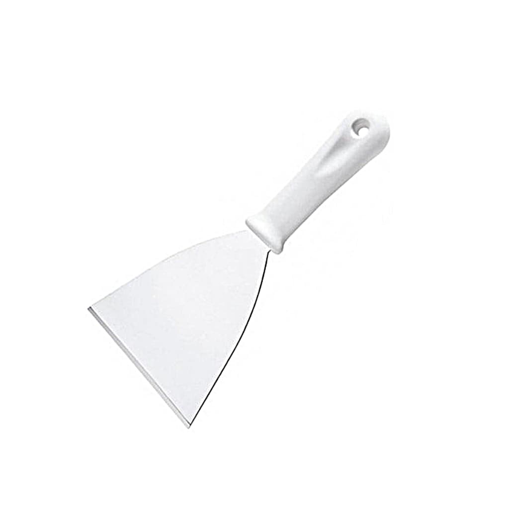 Espátula Reta para Cozinhar Aço Inox Profissional com Cabo de Plástico