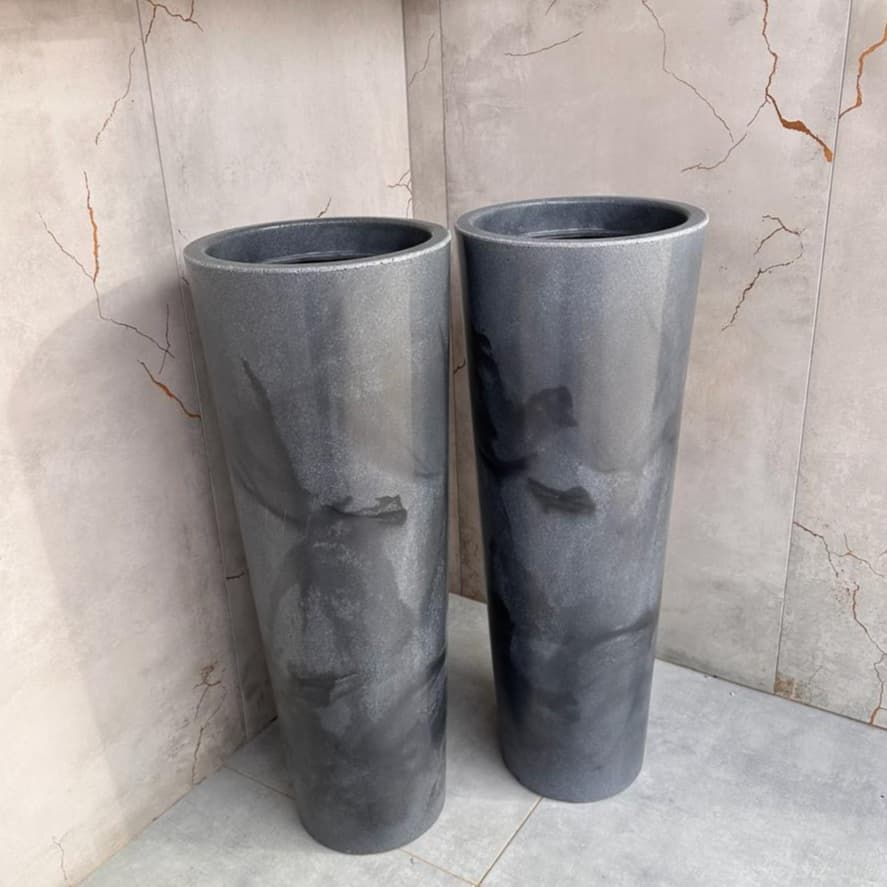 Kit Conjunto 2 Vasos Grandes para plantas Decorativo Ibiza Marmorizado Luxo Moderno P