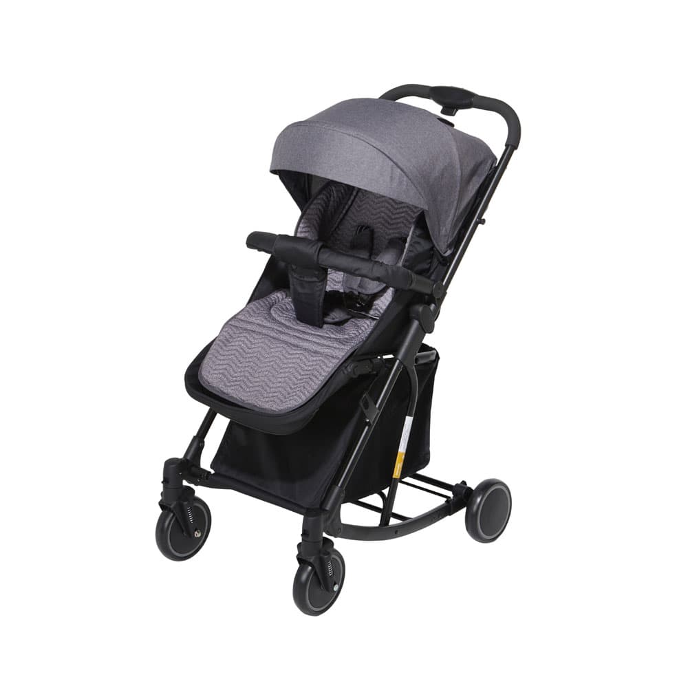 Carrinho Bebe Passeio Vira Balanco Maximo Preto Reclinavel Capota Rodinhas Maxi Baby