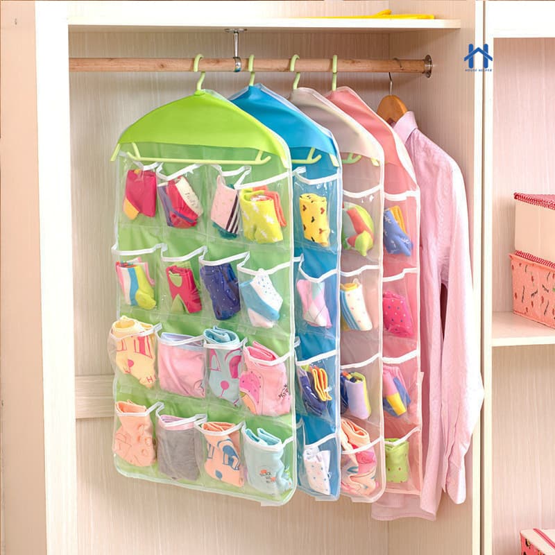 Saco de Armazenamento Organizador  de Roupa Dobrável Pendurado com Cabide Sutiã Meias Organizador