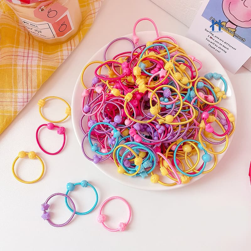 Elástico Xuxinha 50 Unidades para Cabelo Criança Colorida Pequeno